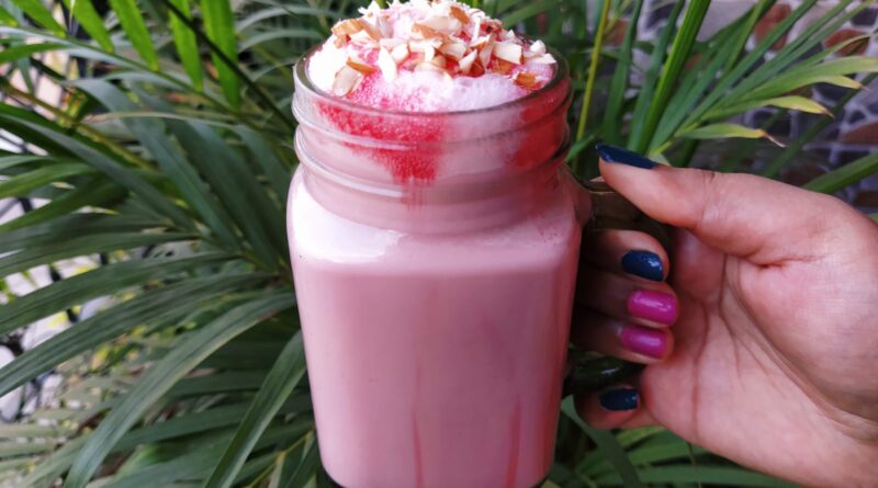 Rooh Afza Milkshake | Rose Milk | Simple Mug Recipe